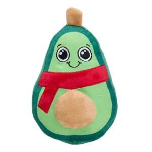 Merry & Bright Avocado Squeaker Dog Toy Soft Plush Festive Winter‎ Play Cutesy